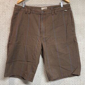 Vans Mens Y2K Style Brown Houndstooth Flat Front Skater Shorts size 36 Grunge